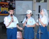 The students of Class VI in their Special Assembly to convey the message that Reading can transform one’s life in a flash.