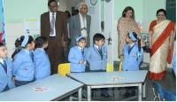 Members of Bharti Foundation on a visit at Sat Paul Mittal School