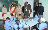 Members of Bharti Foundation on a visit at Sat Paul Mittal School