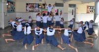 Satyans giving a dance performance during special assembly